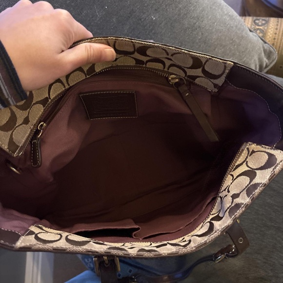 Coach Multicolor Patchwork Tote with Brown Straps - Picture 5 of 5